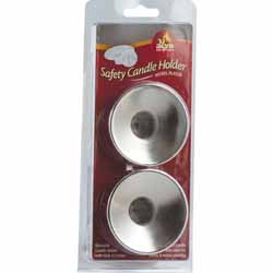 2-Pk. Safety Candle Holder Silver