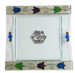 Glass Matzah Plate