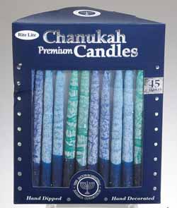 Premium Chanukah Candles - Frosted "Shades of Blue"