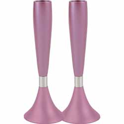 Anodized Metal Candlesticks Purple