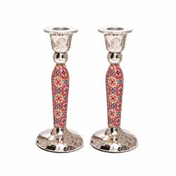 Tall Candlesticks - Maroon