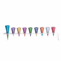 Hanukkah Menorah - Metal Strip + Cone - Multicolor