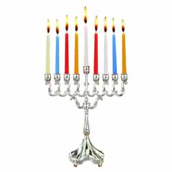 Silver Plated Candle Menorah