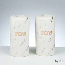 Shabbat Marble Design Salt & Pepper