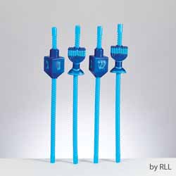 Set of 4 Chanukah Straws with Draydels and Menorahs