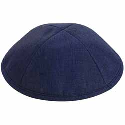 Linen  Kippah Dark Blue