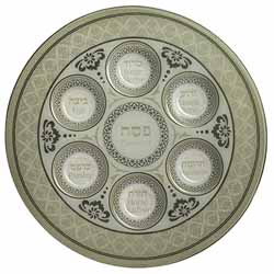 Glass Passover Plate 35 Cm - Off White