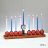 Hand-Painted Resin Basketball Menorah