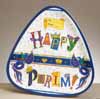"Happy Purim" Triangular Melamine Tray