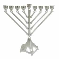 Elegant Nickel Menorah 25cm