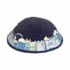 Kippah - Velvet + Embroidered - Blue